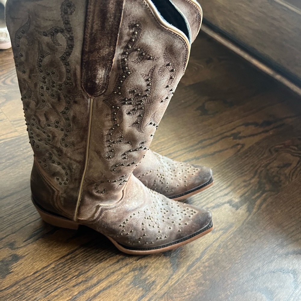 Embellished Brown Cowboy Boots
